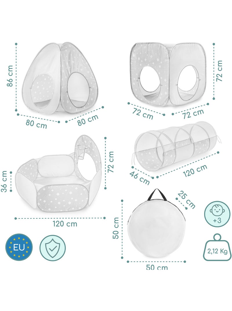 Kinderspeeltent 5-in-1 pop-up 2 tenten 2 tunnels ballenbak mamabrum N.v.t. - Kiabi