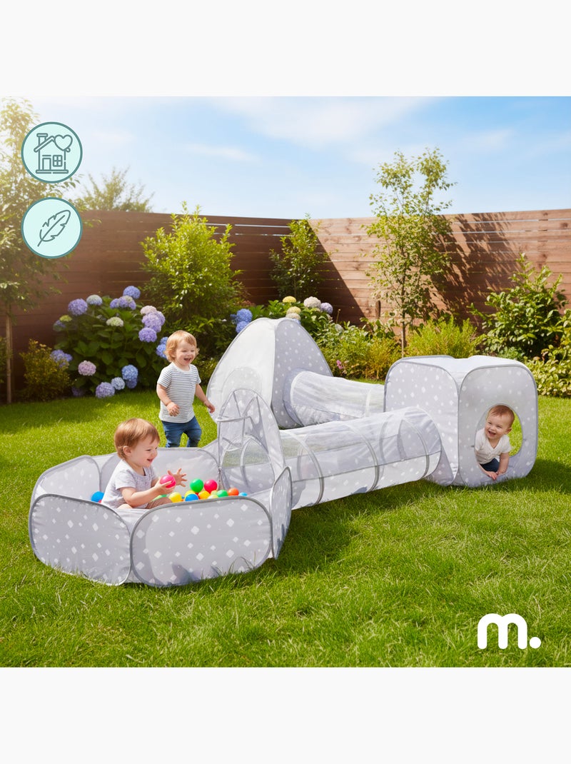 Kinderspeeltent 5-in-1 pop-up 2 tenten 2 tunnels ballenbak mamabrum N.v.t. - Kiabi