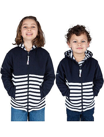 Kindersweatshirt van katoen 'breizh océan', rechtgesneden fleecejack