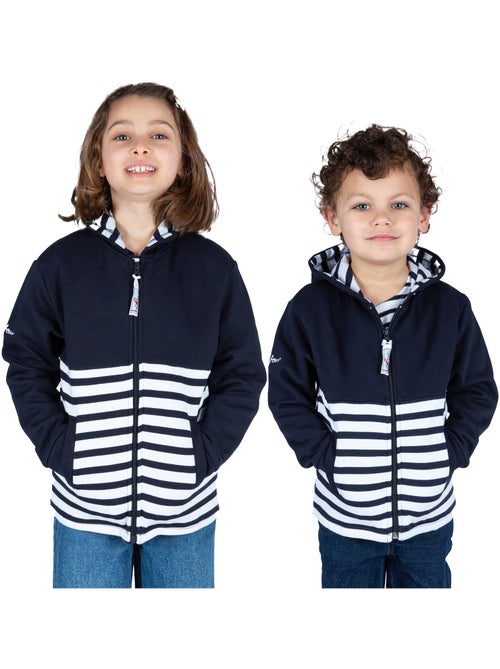 Kindersweatshirt van katoen 'breizh océan', rechtgesneden fleecejack - Kiabi Kindersweatshirt van katoen 'breizh océan', rechtgesneden fleecejack - Kiabi