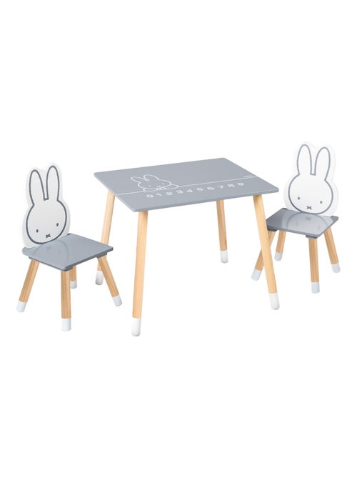 Kindertafel + 2 houten stoelen met konijnenmotief 'miffy' ROBA - Kiabi