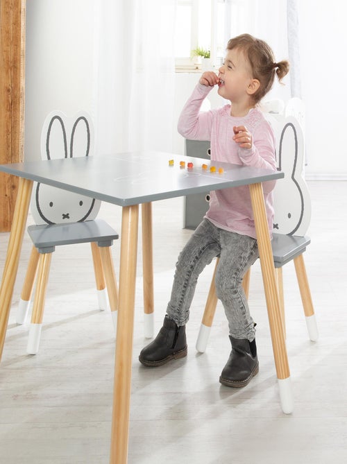 Kindertafel + 2 houten stoelen met konijnenmotief 'miffy' ROBA - Kiabi