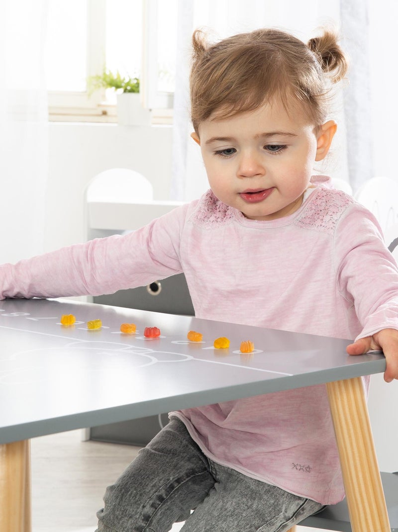 Kindertafel + 2 houten stoelen met konijnenmotief 'miffy' ROBA Beigegrijs Wit - Kiabi