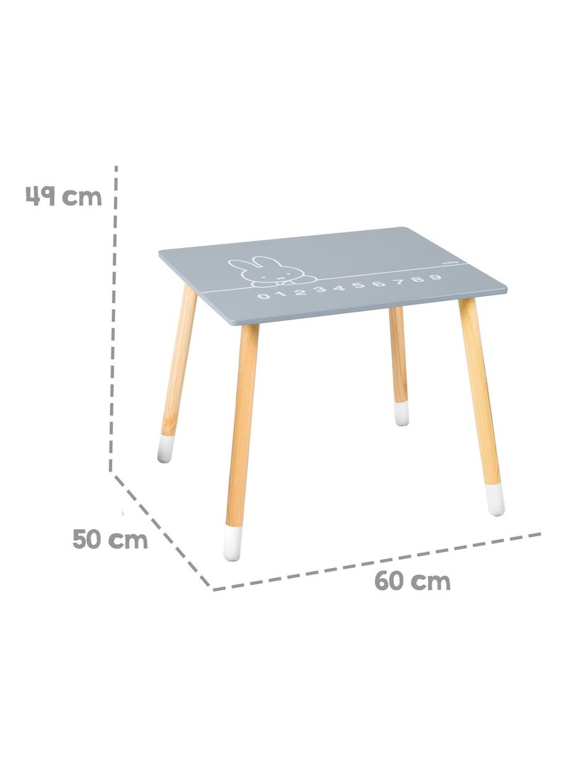 Kindertafel + 2 houten stoelen met konijnenmotief 'miffy' ROBA Beigegrijs Wit - Kiabi