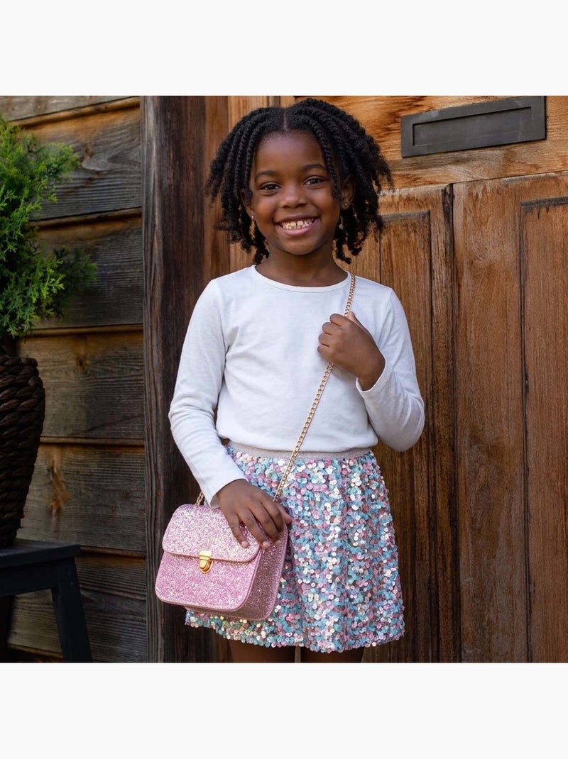 Kindertas met pailletten skyline glamour Roze - Kiabi
