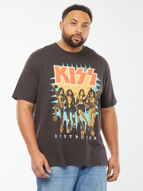 Kiss-T-shirt met korte mouw en print aan de voorzijde - Kiabi