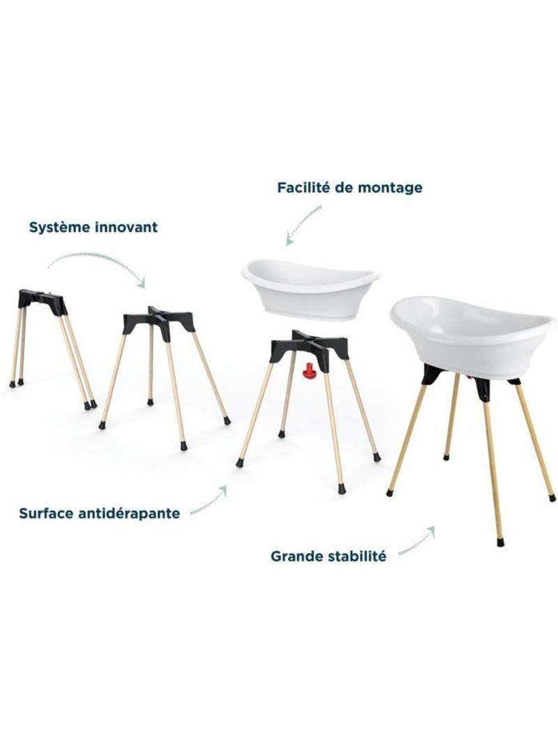 Kit baignoire vasco blanc muguet : baignoire + pieds + tuyau de vidange - thermobaby Blanc - Kiabi