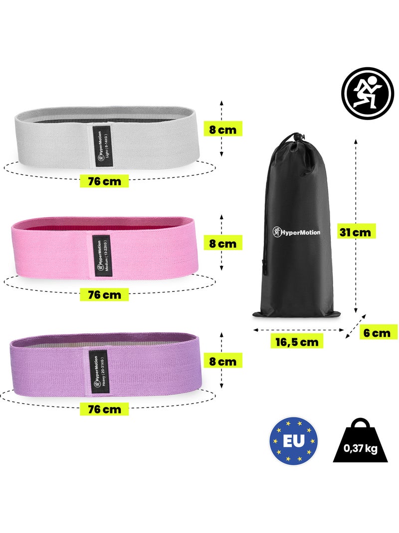 Kit de 3 bandes de résistance tissu fessiers hypermotion 14 à 31 kg rose Rose - Kiabi