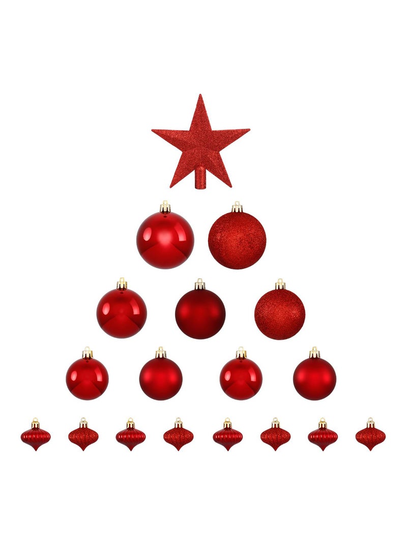 Kit de décoration pour sapin de Noël Rouge - Kiabi