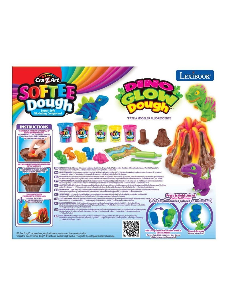 Kit de dinosaures en pâte à modeler malléable et fluorescente N/A - Kiabi