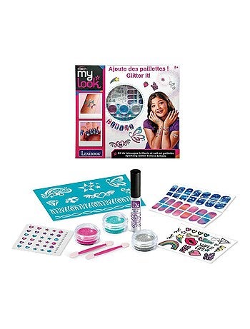 Kit de tatouages brillants et nail art pailletés