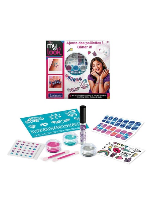 Kit de tatouages brillants et nail art pailletés - Kiabi Kit de tatouages brillants et nail art pailletés - Kiabi
