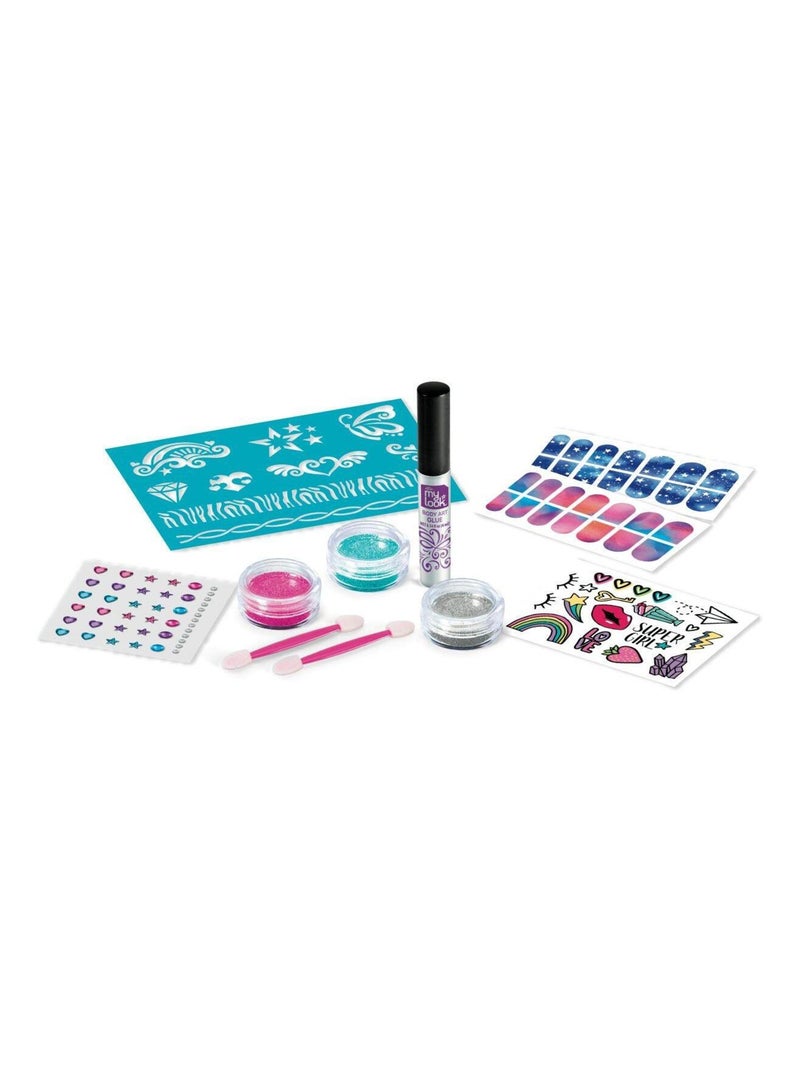 Kit de tatouages brillants et nail art pailletés Multicolore - Kiabi