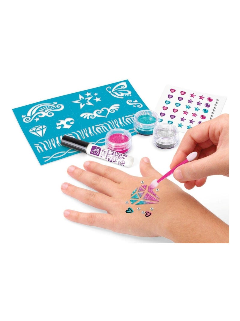 Kit de tatouages brillants et nail art pailletés Multicolore - Kiabi