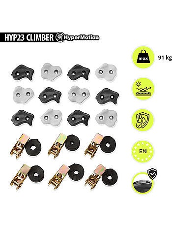 Kit d'escalade sur arbre- 12 prises 6 sangles avec cliquets - max 91 kg, course d'obstacles enfant