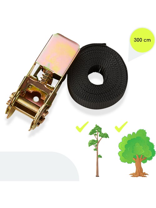Kit d'escalade sur arbre- 12 prises 6 sangles avec cliquets - max 91 kg, course d'obstacles enfant - Kiabi