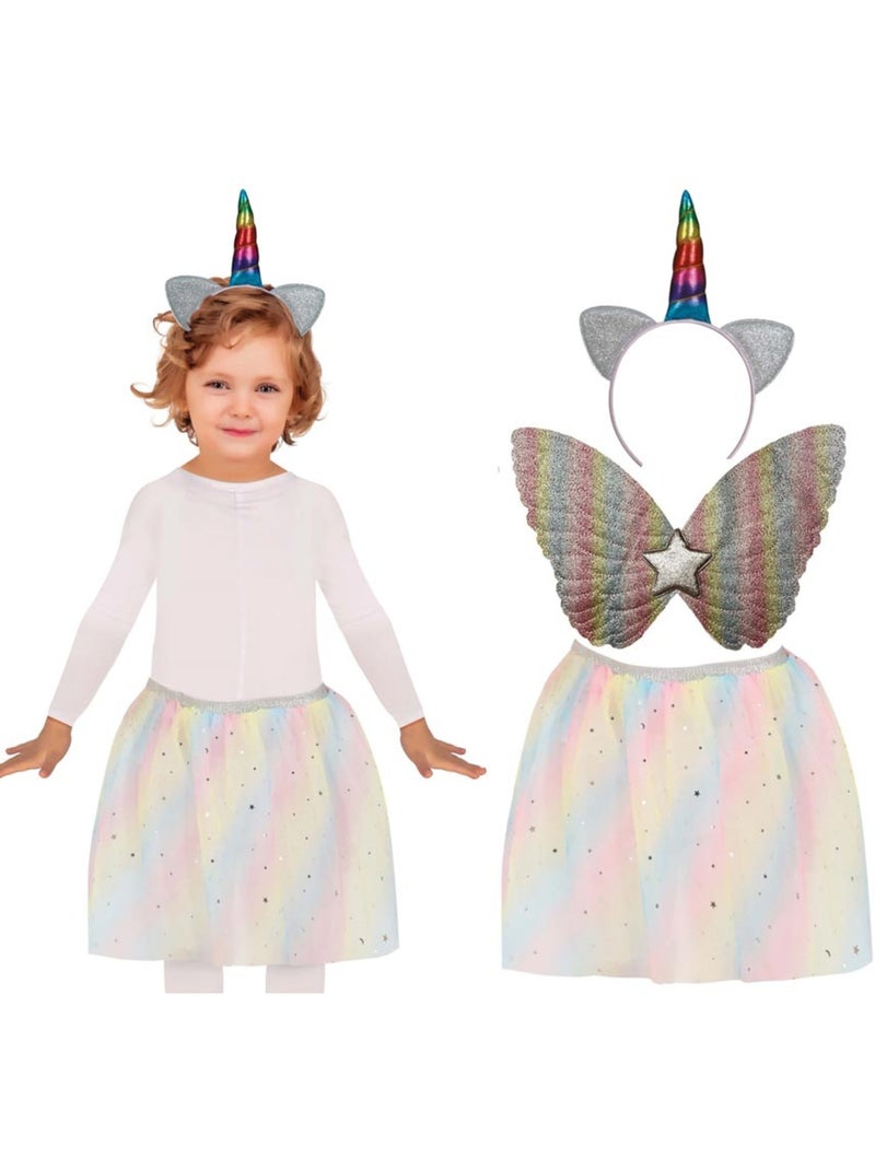 Kit Licorne : Bandeau, ailes et tutu Multicolore - Kiabi