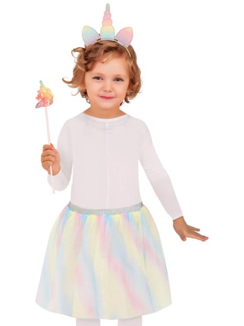 Kit Licorne : serre-tête, baguette magique et tutu - Kiabi