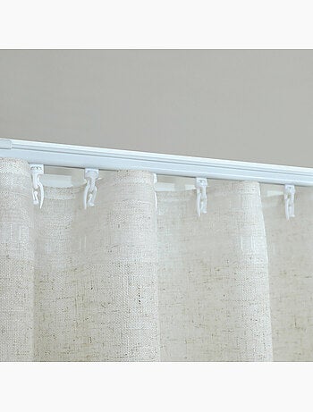 Kit rail extensible + voilage poly-lin wave