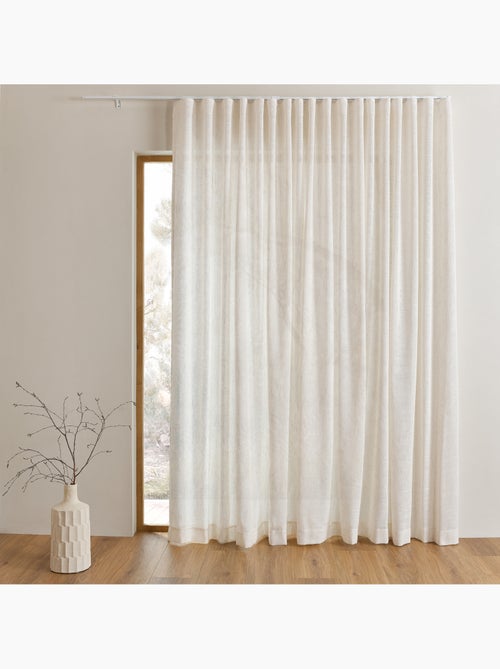 Kit rail extensible + Voilage poly-lin wave - Kiabi
