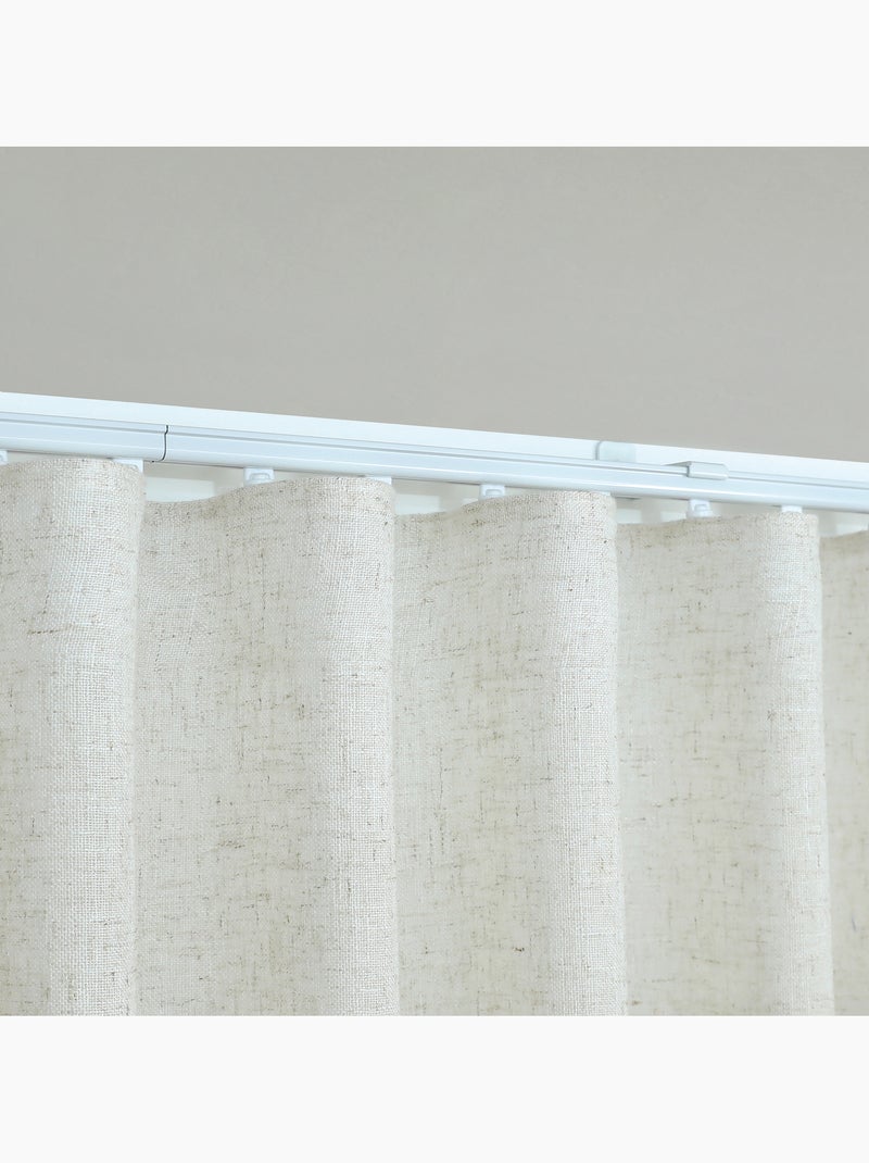 Kit rail extensible + Voilage poly-lin wave Beige clair - Kiabi