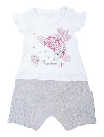 Kitikate | combishort bébé en coton jacquard biologique doris