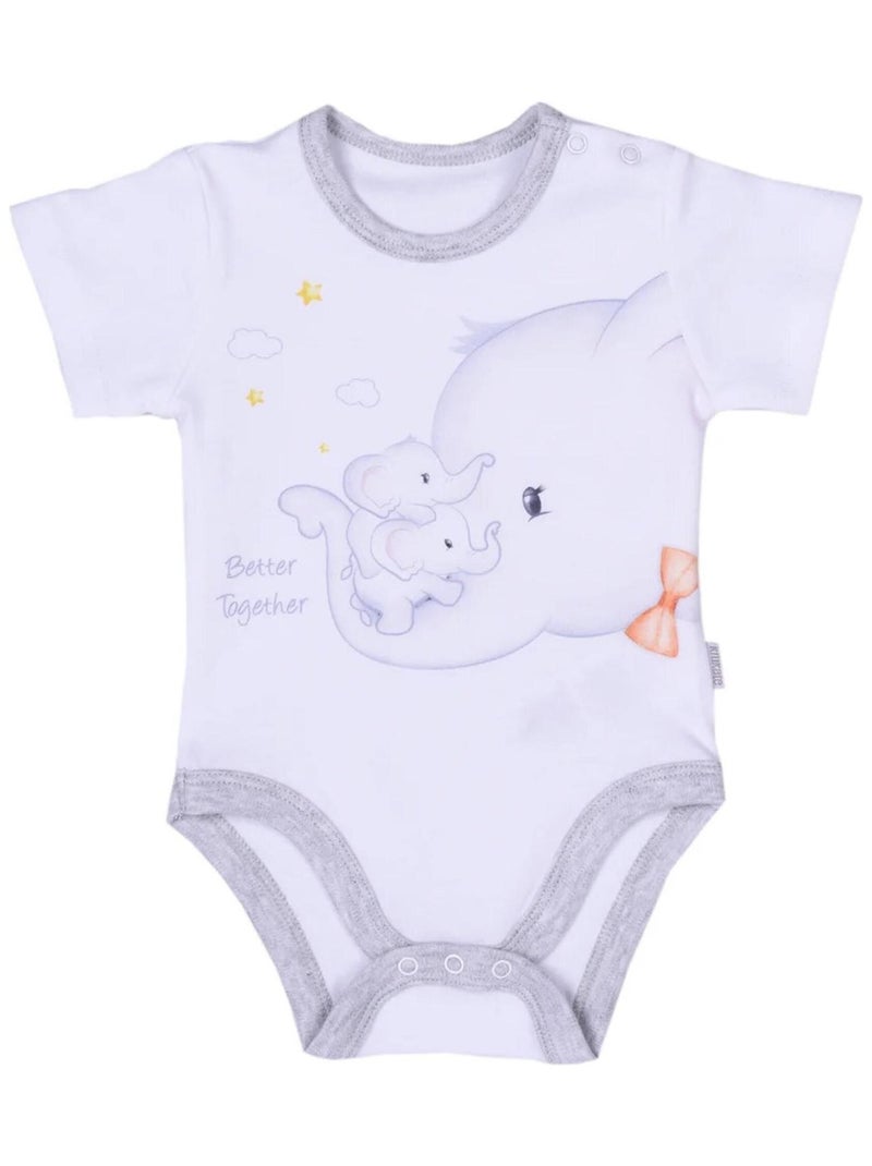 Kitikate | ensemble bébé body et shorty  éléphant Blanc - Kiabi