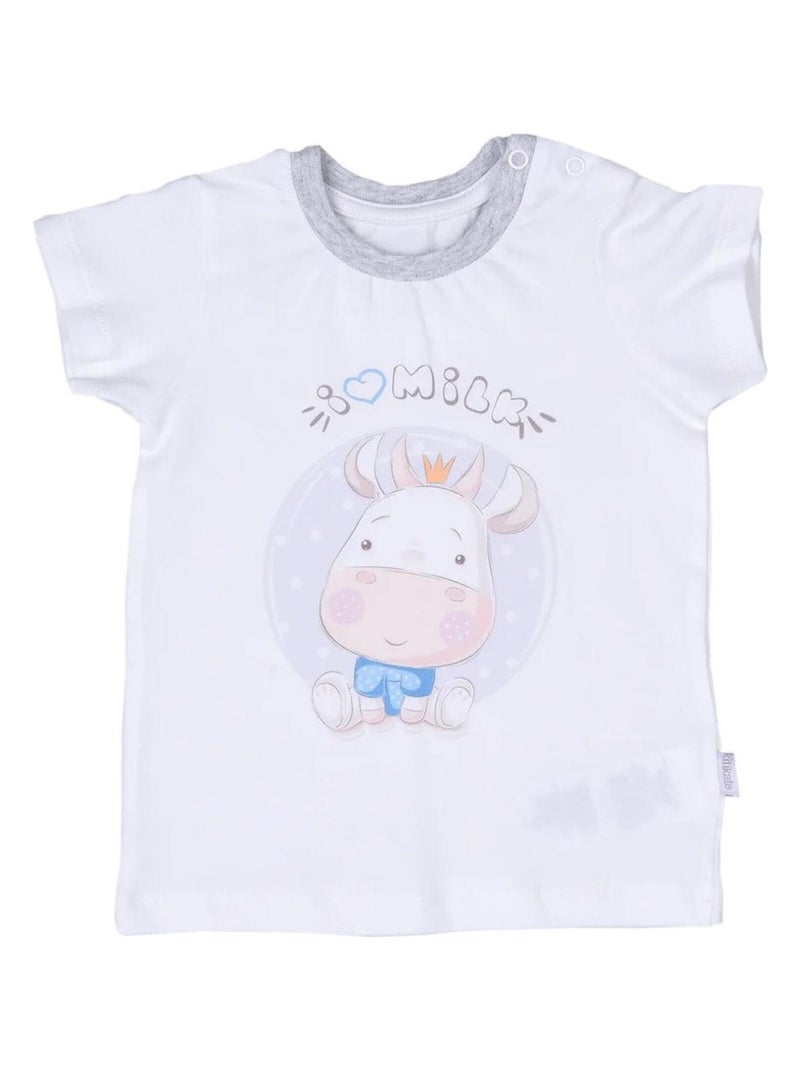 Kitikate | ensemble t-shirt et short bébé  milk Ecru - Kiabi