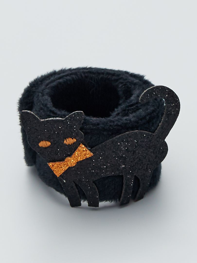 Klaparmband met katje zwart - Kiabi