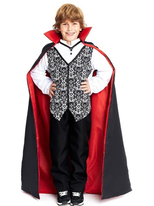 Klassiek Dracula-kostuum met tweekleurige cape. - Kiabi