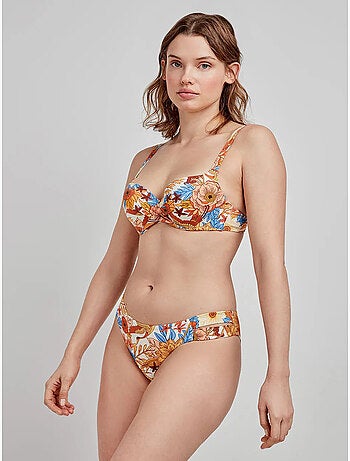 Klassieke bikini broekje met retro bloemenprint