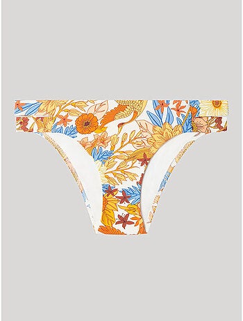 Klassieke bikini broekje met retro bloemenprint