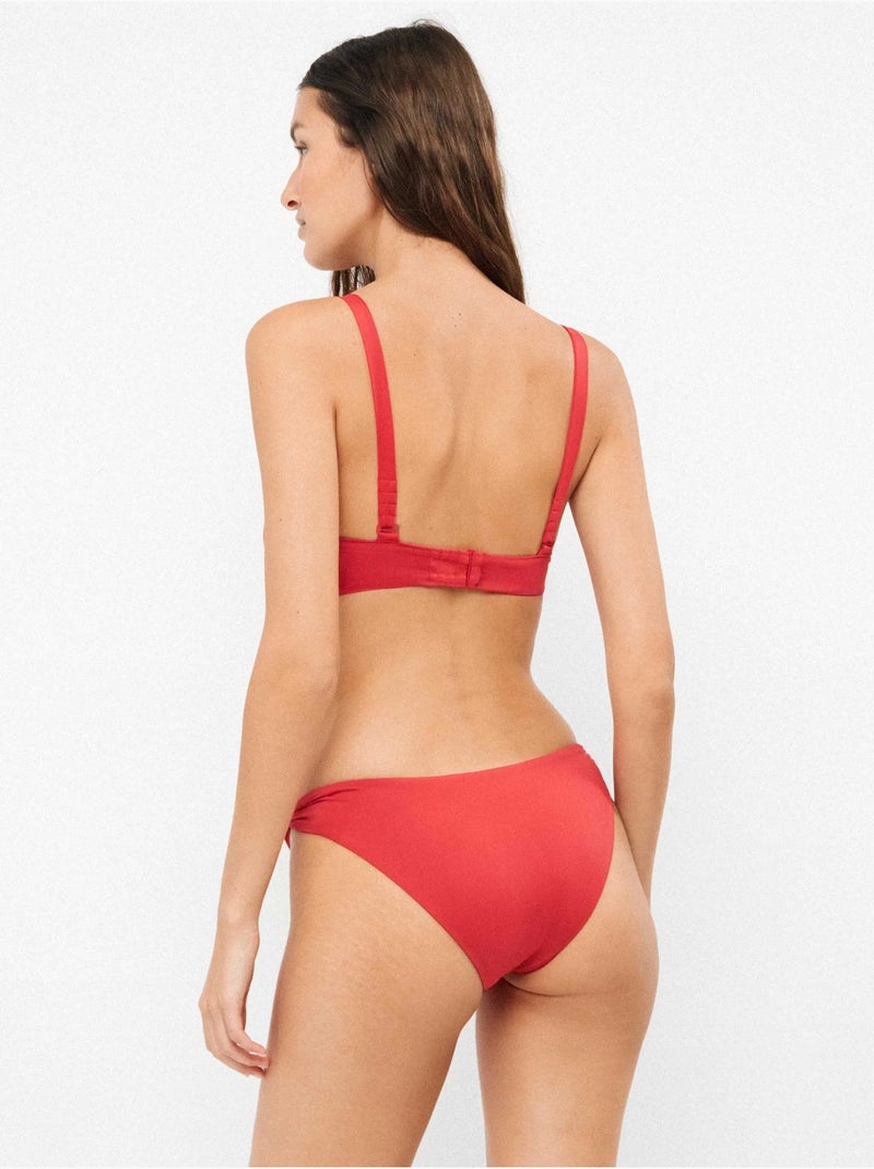 Klassieke bikini slip met knoopdetails Rood - Kiabi