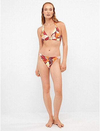 Klassieke bikini slip met retro geometrische print