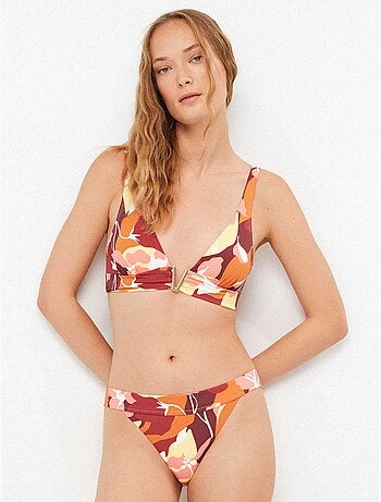 Klassieke bikini slip met retro geometrische print