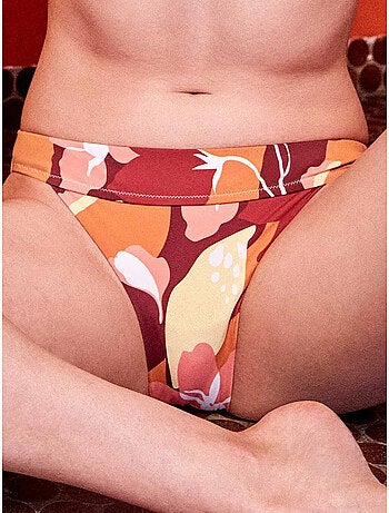 Klassieke bikini slip met retro geometrische print