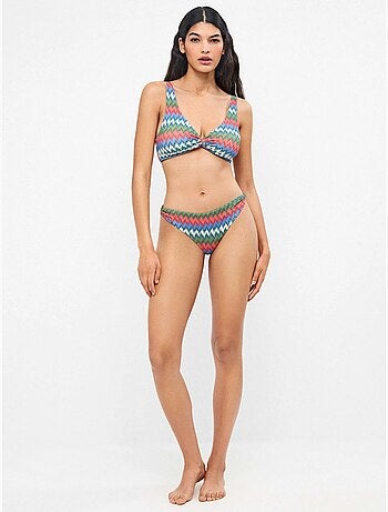 Klassieke bikini slip met zigzag patroon