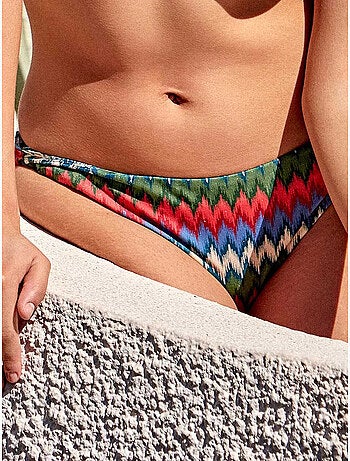 Klassieke bikini slip met zigzag patroon