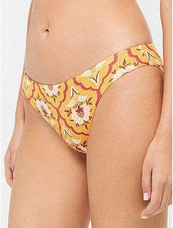 Klassieke omkeerbare bikinislip van bedrukte stof