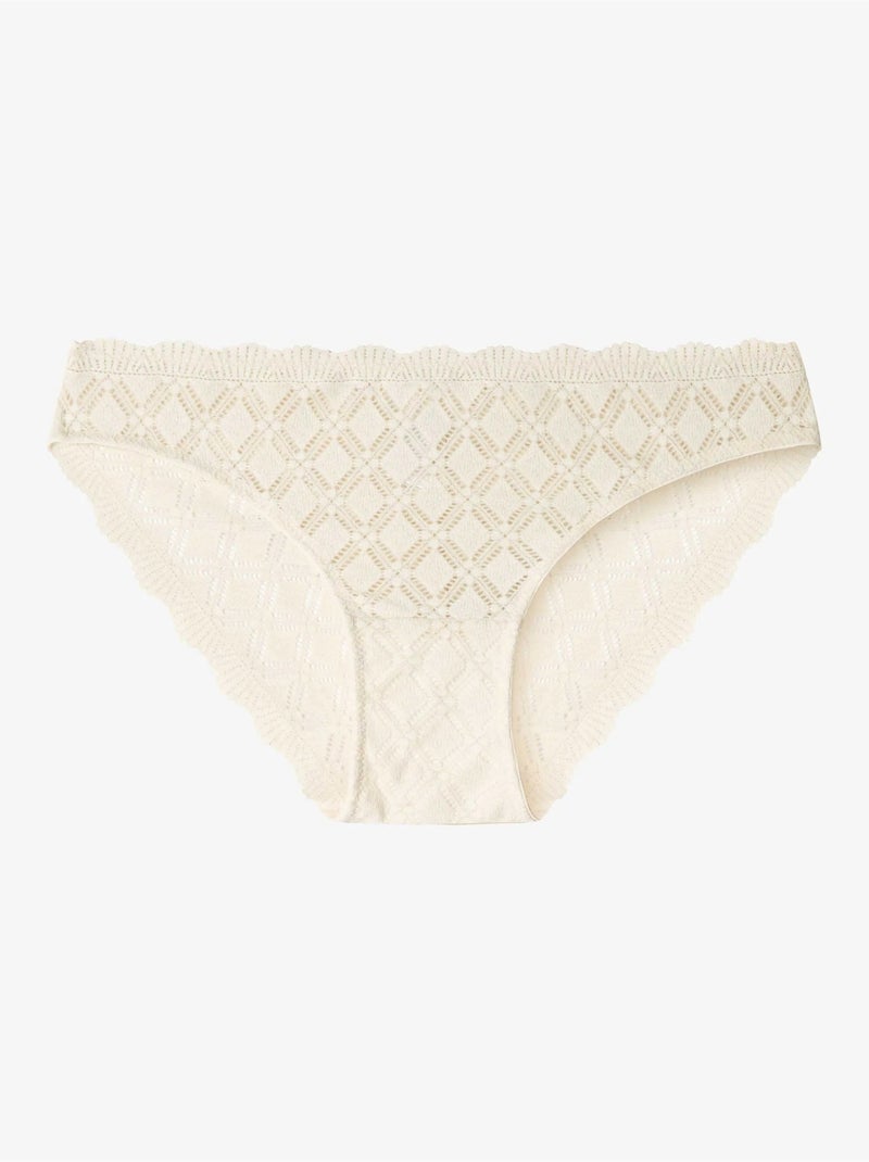 Klassieke slip met geometrisch kant Beige - Kiabi