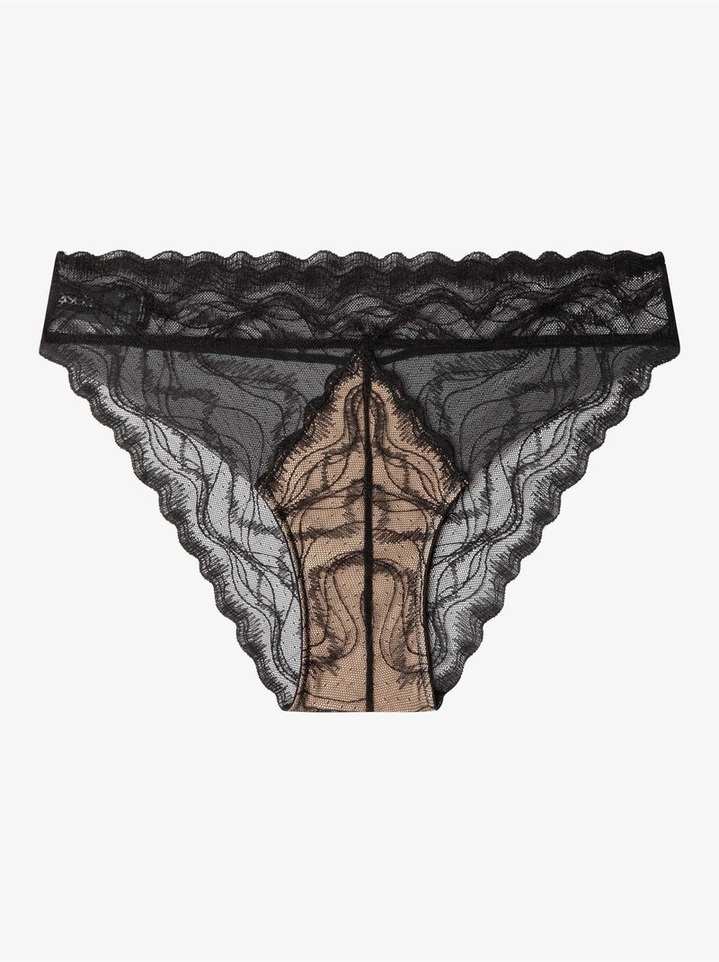Klassieke slip met geometrisch kant Zwart - Kiabi