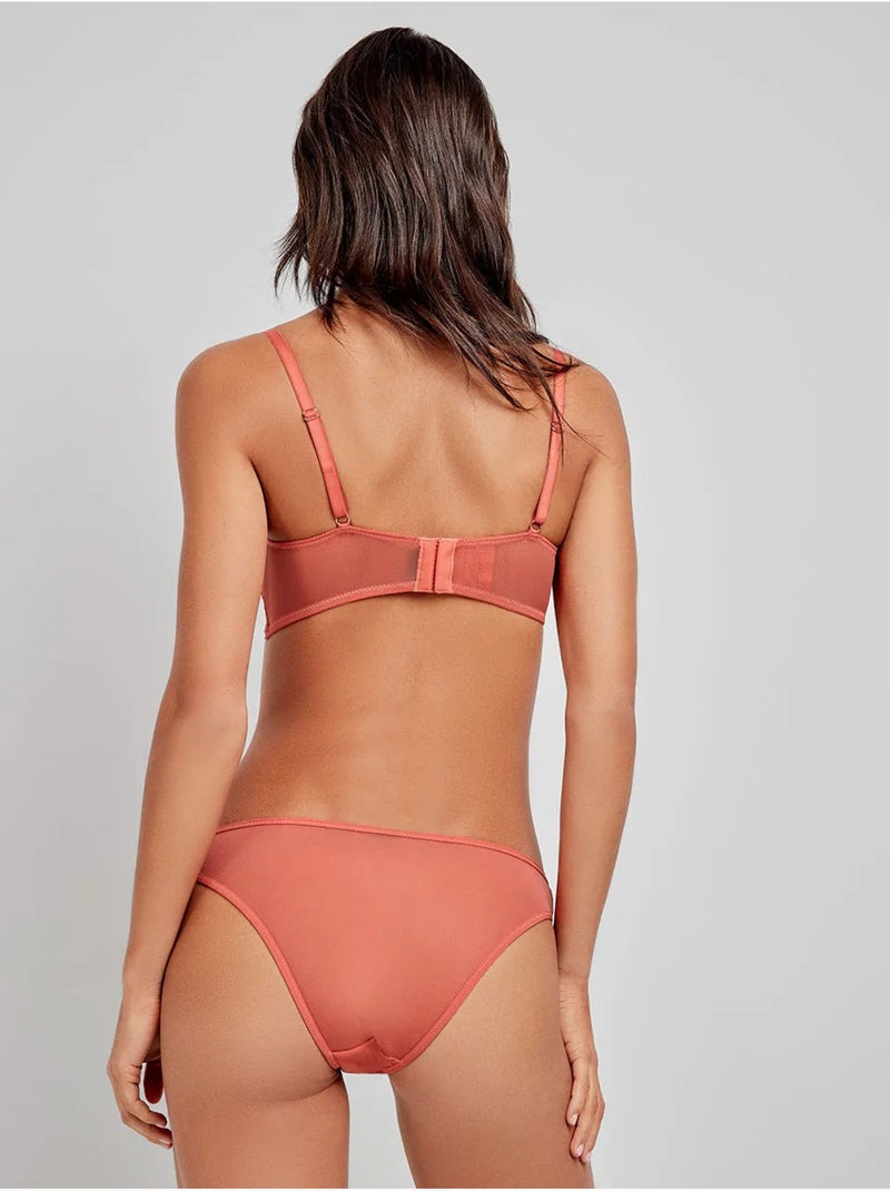 Klassieke slip met kanten details Terracotta - Kiabi