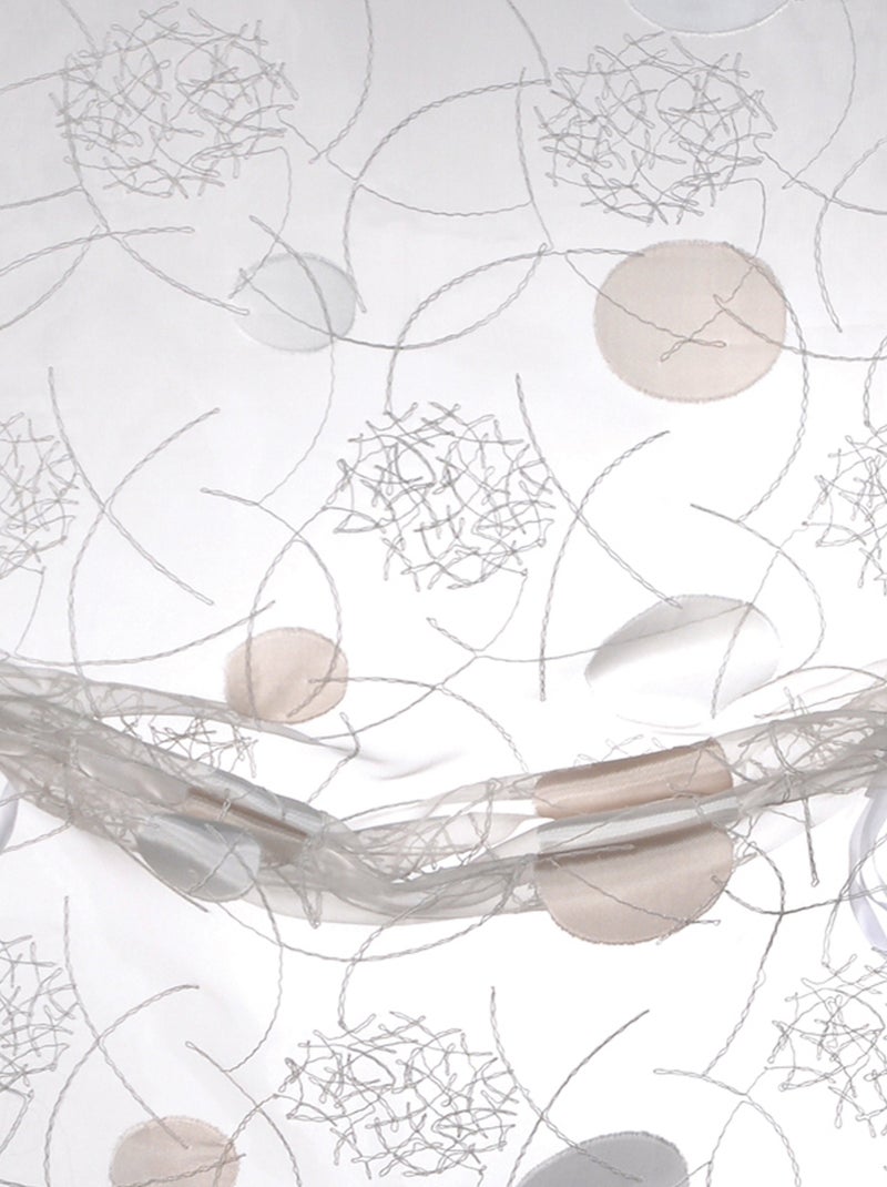Kleine jacquard-organza-gordijnstof om op te hangen Ivoor - Kiabi