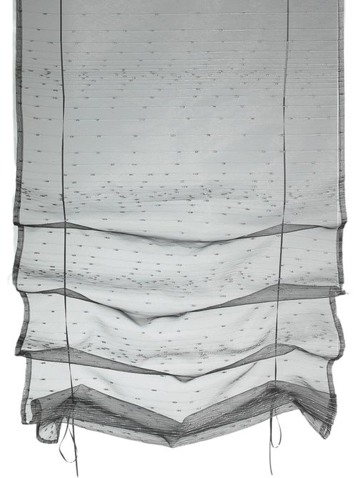 Kleine, oprolbare vitrage van organza met een metallic waterdruppelmotief - Kiabi Kleine, oprolbare vitrage van organza met een metallic waterdruppelmotief - Kiabi