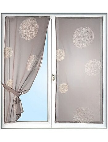 Kleine taupe sheer geborduurd met gemengde cirkels