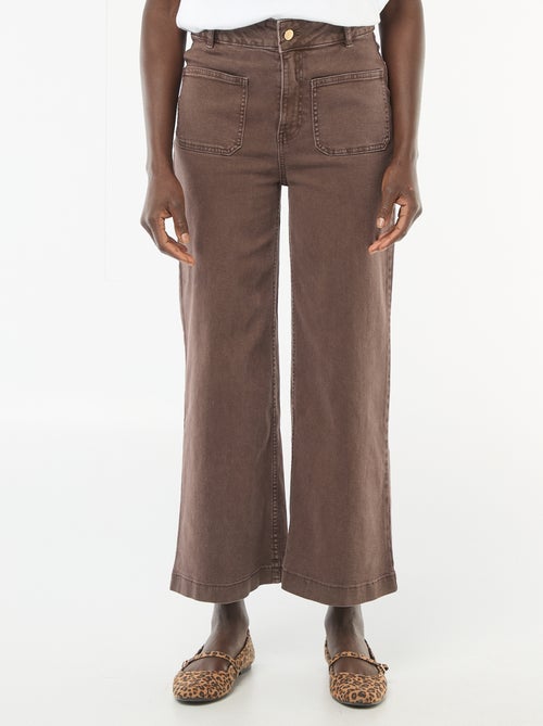 Kleurige wide leg broek - Kiabi