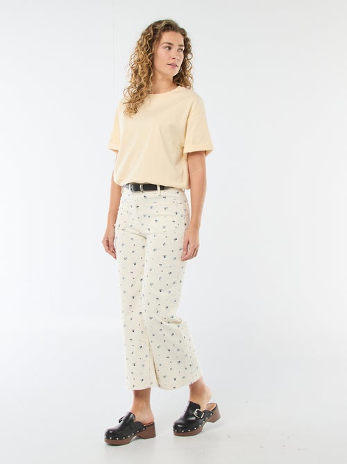 Kleurige wide leg broek - Kiabi