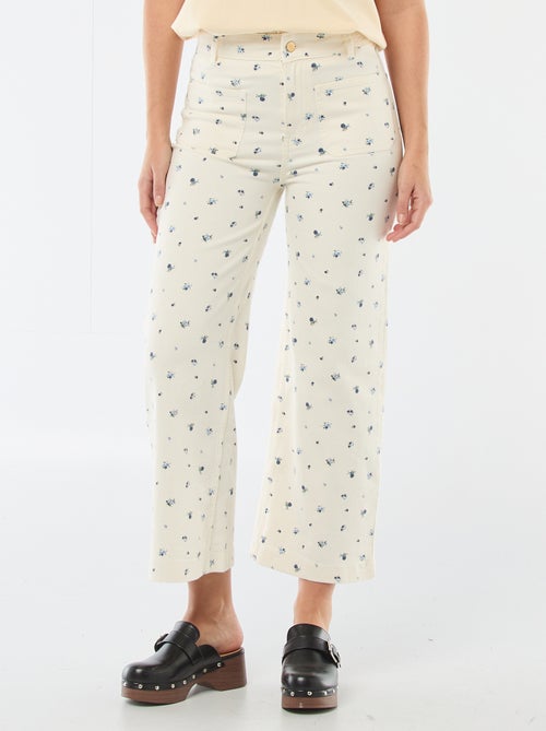 Kleurige wide leg broek - Kiabi