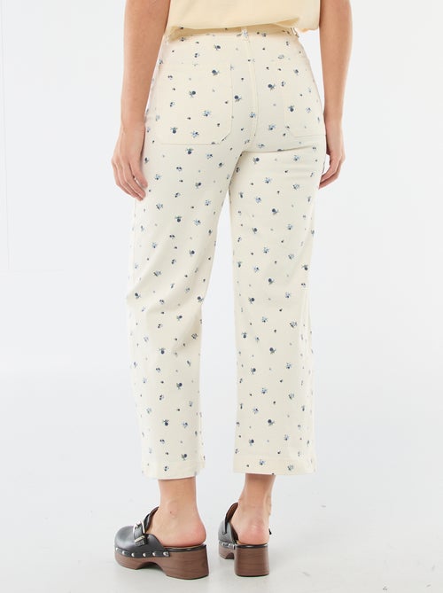Kleurige wide leg broek - Kiabi