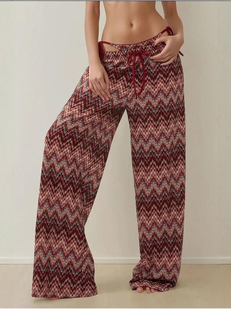 Kleurrijke gebreide broek met wijde pijpen Multicolor - Kiabi